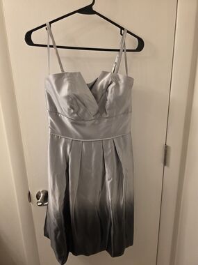 White House Black Market Silver Silk Dress